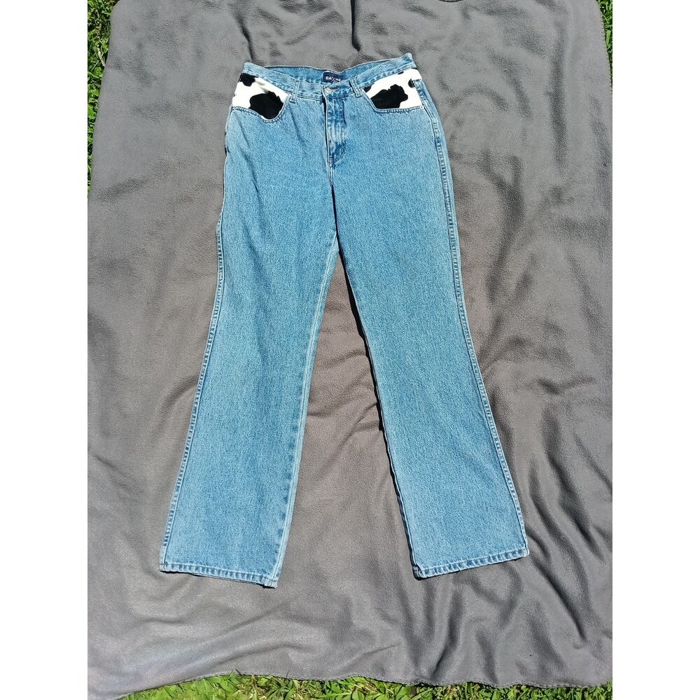 VTG Baccini Cow Print Vest & Matching Jeans Set Size 10 Western Rodeo Concert - Picture 4 of 12